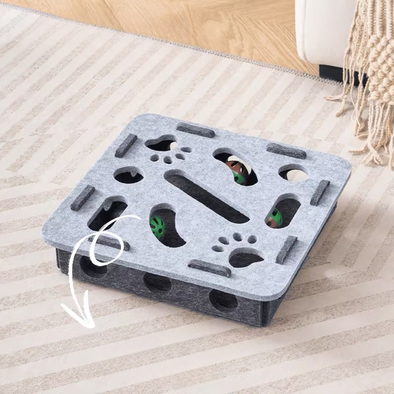 Interaktīvā mīklu kastīte ar bumbiņām kaķiem