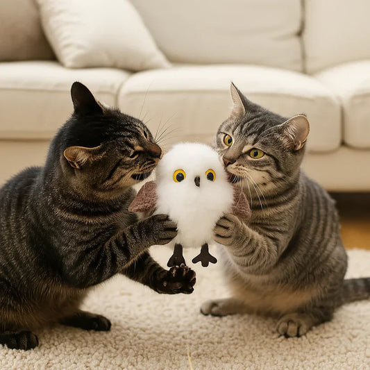 Plivinājoša un čivinoša putniņa rotaļlieta kaķiem