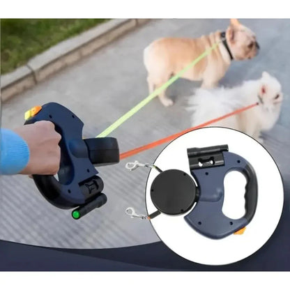 Divkārša, nesapinīga pavada diviem suņiem