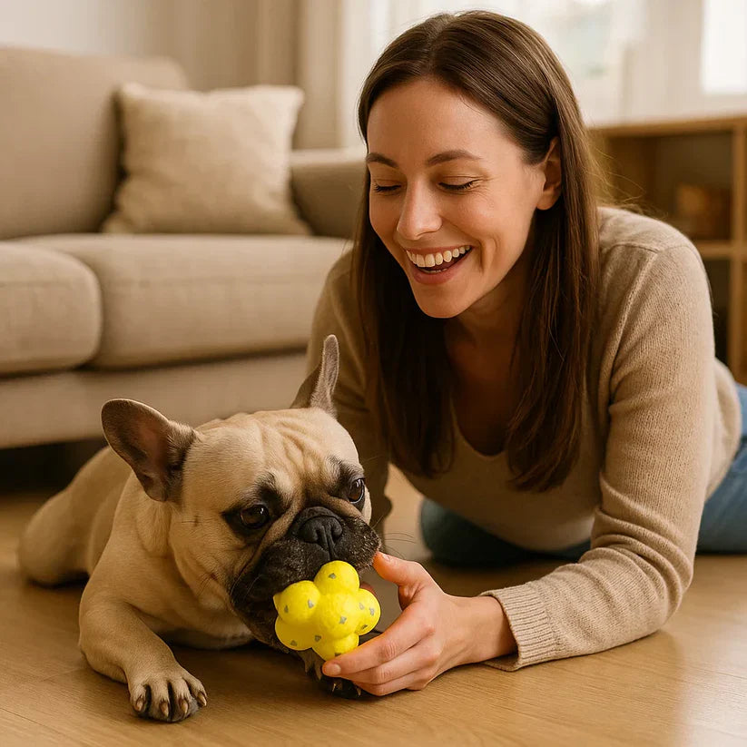Izturīga lēkājošā rotaļbumba suņiem stresa mazināšanai
