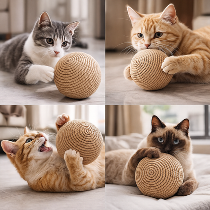 Izturīga, košļāšanai paredzēta rotaļu bumbiņa kaķiem