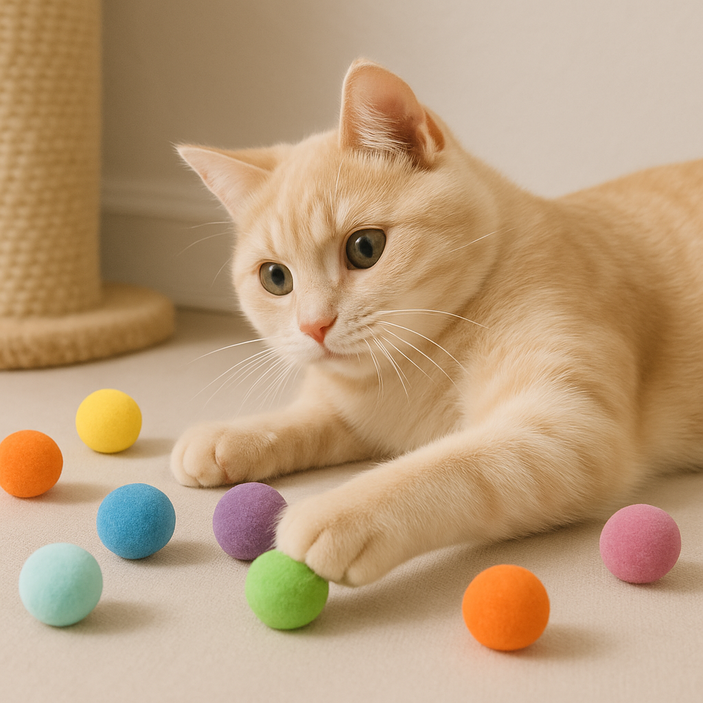 Interaktīvi mīkstie rotaļu bumbiņi kaķiem