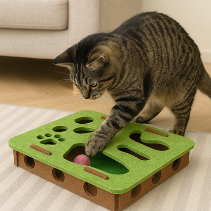 Interaktīvā mīklu kastīte ar bumbiņām kaķiem